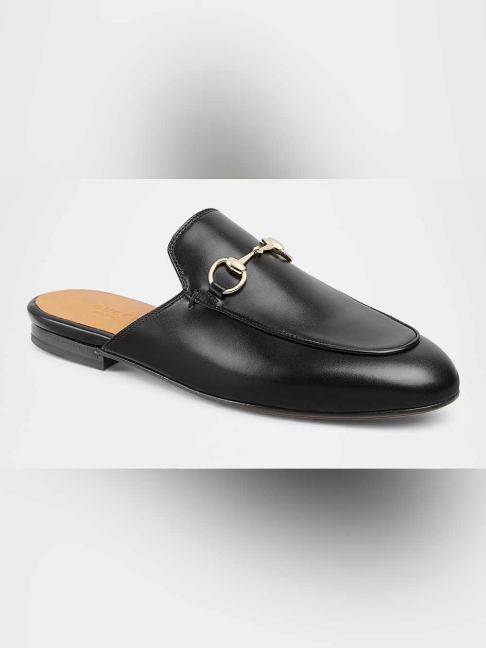Gucci Princetown Black Leather Horsebit Mule Slip-On | Size 39 (8-8.5)